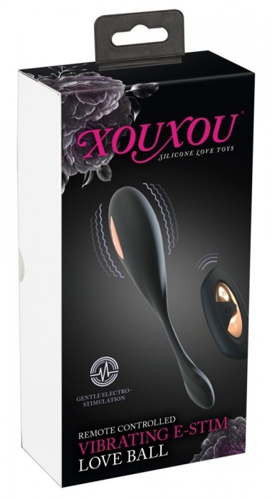 Черное виброяйцо RC Vibrating E-Stim Love Ball с электростимуляцией - Orion - купить с доставкой в Иваново