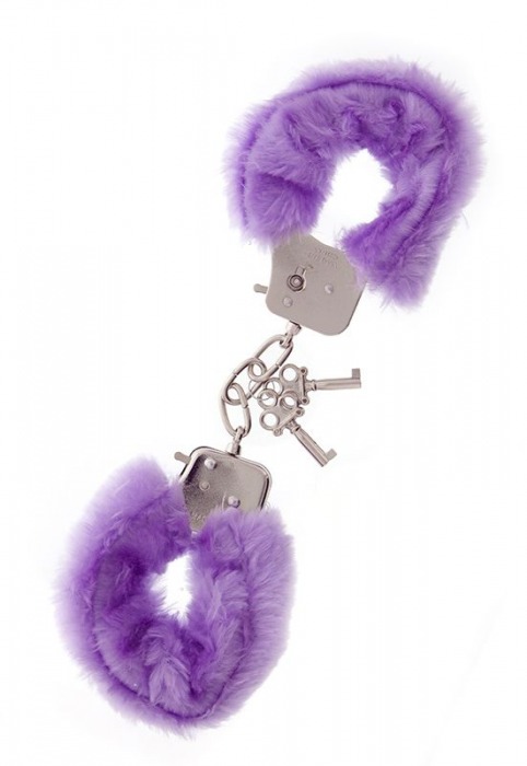 Фиолетовые меховые наручники METAL HANDCUFF WITH PLUSH LAVENDER - Dream Toys - купить с доставкой в Иваново