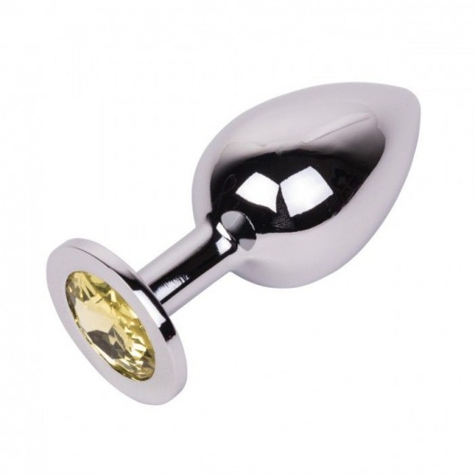 Большой стальной плаг с желтым кристаллом Sweet Lemon - 9,5 см. - Erotic Fantasy - купить с доставкой в Иваново