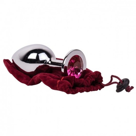 Большой стальной плаг с розовым кристаллом Pink Bubble Gum - 9,5 см. - Erotic Fantasy - купить с доставкой в Иваново