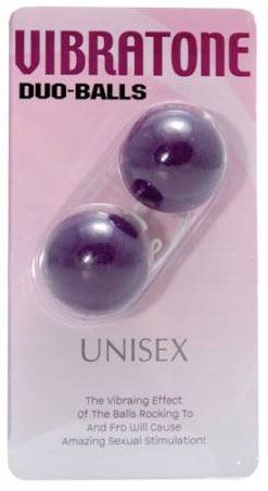 Фиолетовые вагинальные шарики VIBRATONE DUO BALLS PURPLE BLISTERCARD - Seven Creations