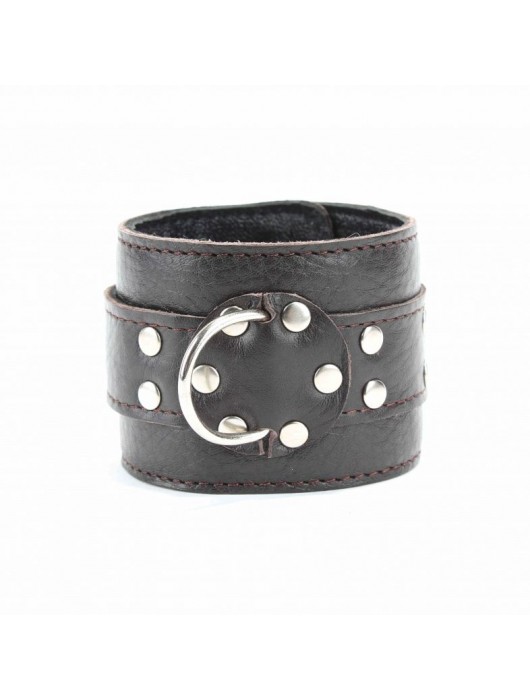 Коричневые оковы из мягкой кожи на металлической цепочке - БДСМ Арсенал - купить с доставкой в Иваново