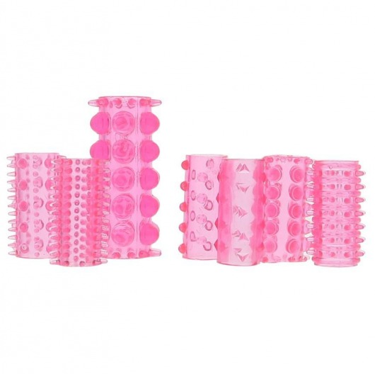 Набор из 7 розовых насадок на пенис ONE-A-DAY PENIS SLEEVES PINK - Seven Creations - в Иваново купить с доставкой