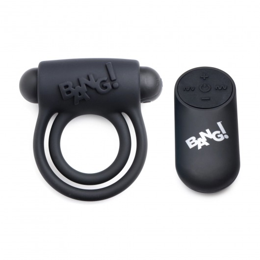 Черное эрекционное виброкольцо 28X Remote Control Vibrating Cock Ring   Bullet - XR Brands - в Иваново купить с доставкой