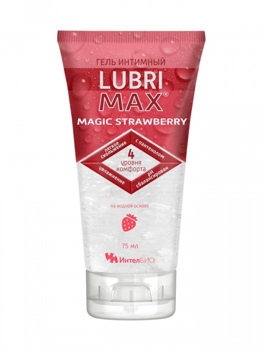 Интимный гель-смазка на водной основе Lubrimax Magic Strawberry - 75 мл. - ИнтелБИО - купить с доставкой в Иваново