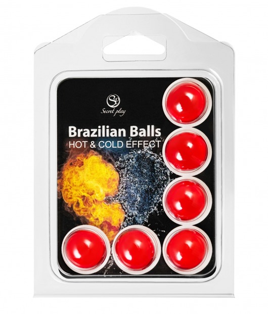 Набор из 6 шариков с массажным маслом Brazilian Balls с охлаждающим и разогревающим эффектом - Secret Play - купить с доставкой в Иваново