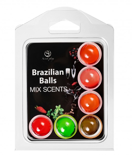 Набор из 6 шариков с ароматизированными массажными маслами Brazilian Balls - Secret Play - купить с доставкой в Иваново