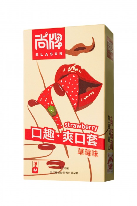 Презервативы Elasun Strawberry с аромато клубники - 10 шт. - Elasun - купить с доставкой в Иваново