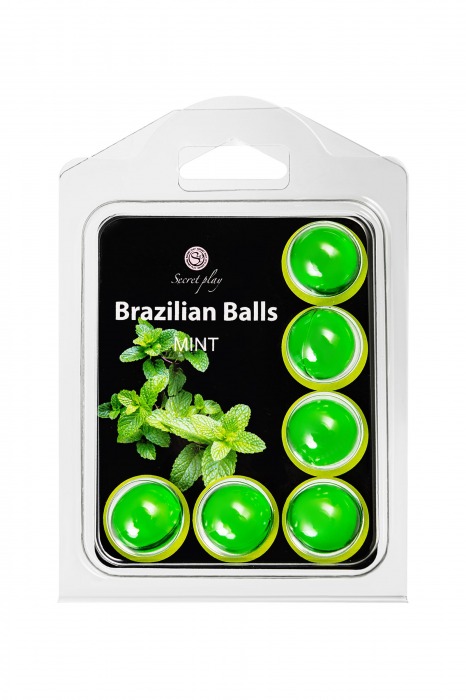 Набор из 6 шариков с массажным маслом Brazilian Balls с ароматом мяты - Secret Play - купить с доставкой в Иваново