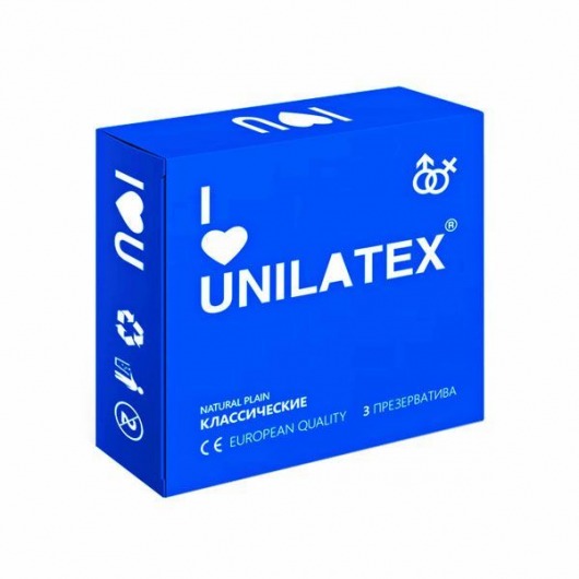 Классические презервативы Unilatex Natural Plain - 3 шт. - Unilatex - купить с доставкой в Иваново