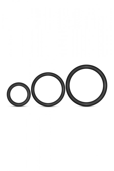 Набор из 3 черных эрекционных колец Cock Ring Set - Blush Novelties - в Иваново купить с доставкой