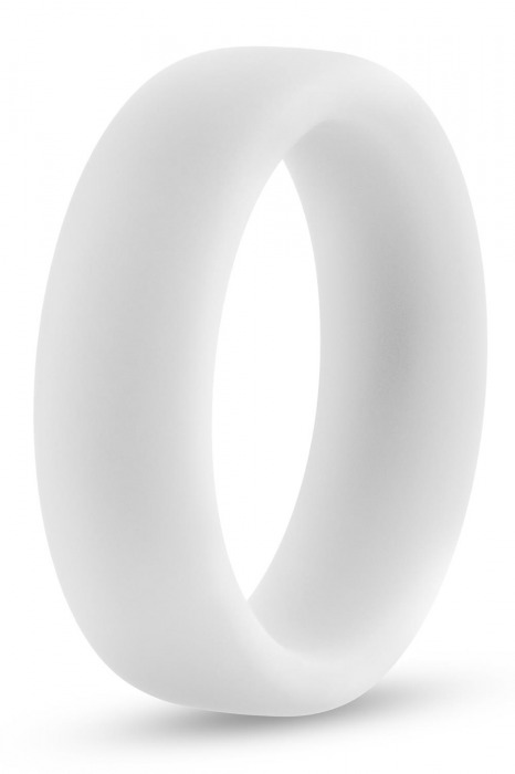 Белое люминесцентное эрекционное кольцо Silicone Glo Cock Ring - Blush Novelties - в Иваново купить с доставкой