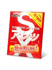 Утолщенный презерватив Sagami Xtreme FEEL LONG с точками - 1 шт. - Sagami - купить с доставкой в Иваново