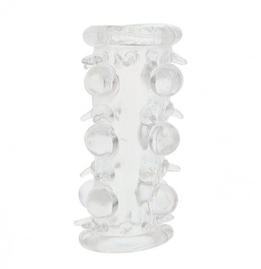 Прозрачная насадка на пенис с шипами и бугорками JELLY JOY LUST CLUSTER CLEAR - Dream Toys - в Иваново купить с доставкой