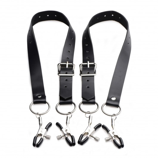 Ремни с зажимами для половых губ Spread Labia Spreader Straps with Clamps - XR Brands - купить с доставкой в Иваново