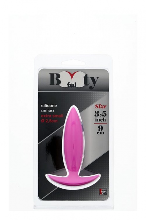 Малая розовая анальная пробка BOOTYFUL ANAL PLUG XTRA SMALL PINK - 9 см. - Dream Toys