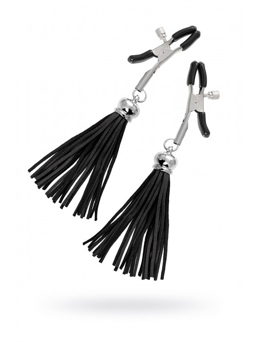 Зажимы на соски «Прищепки» с черными кисточками из замши - Pecado - купить с доставкой в Иваново