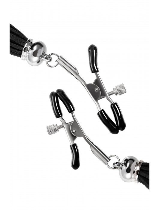 Зажимы на соски «Прищепки» с черными кисточками из замши - Pecado - купить с доставкой в Иваново