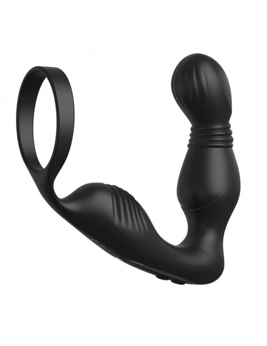 Черный вибростимулятор простаты с эрекционным кольцом Ass-Gasm Pro P-Spot Milker - Pipedream - в Иваново купить с доставкой