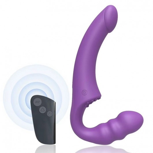 Фиолетовый безремневой страпон Straples Strap-On Dildo - Erokay - купить с доставкой в Иваново
