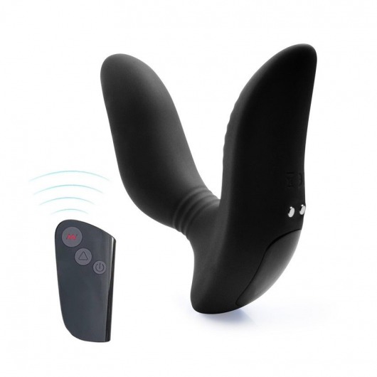 Черный вибромассажер простаты 3,5’’ Remote Control Curve P-spot Massager - 12 см. - Erokay - в Иваново купить с доставкой