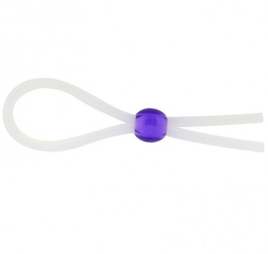 Прозрачное лассо с фиолетовой бусиной SILICONE COCK RING WITH BEAD LAVENDER - NMC - в Иваново купить с доставкой