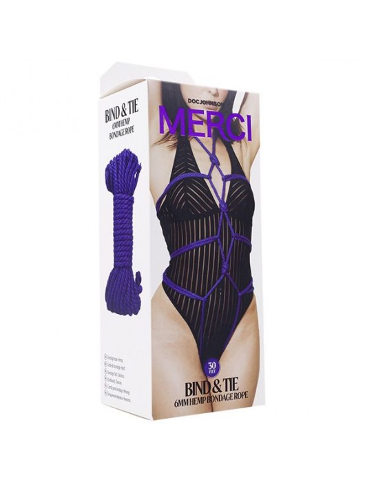 Фиолетовая верёвка для связывания и фиксации Bind Tie - 9,14 м. - Doc Johnson - купить с доставкой в Иваново
