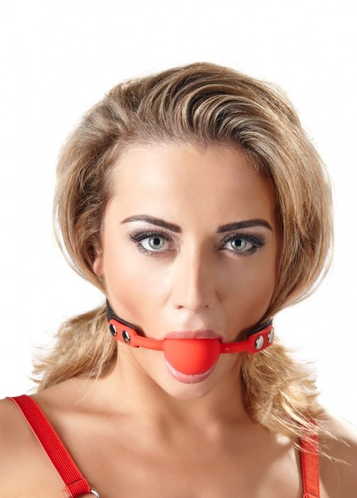 Силиконовый кляп-шар на чёрных ремешках Red Gag silicone - Orion - купить с доставкой в Иваново