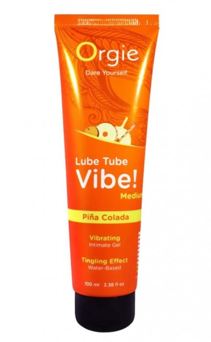 Гель с эффектом вибрации Lube Tube Vibe Medium Pina Colada - 100 мл. - ORGIE - купить с доставкой в Иваново