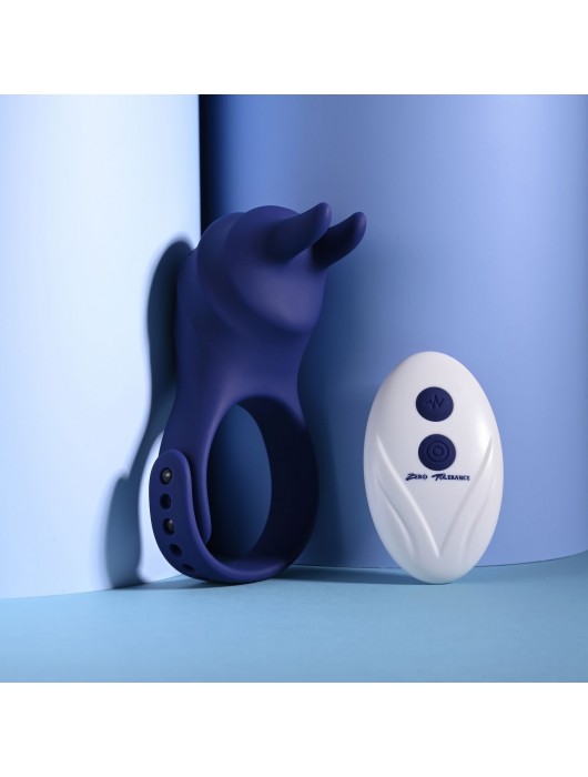 Синее эрекционное виброкольцо с клиторальной подушечкой и пультом ДУ Adjustable Fun Ring - Zero Tolerance - в Иваново купить с доставкой