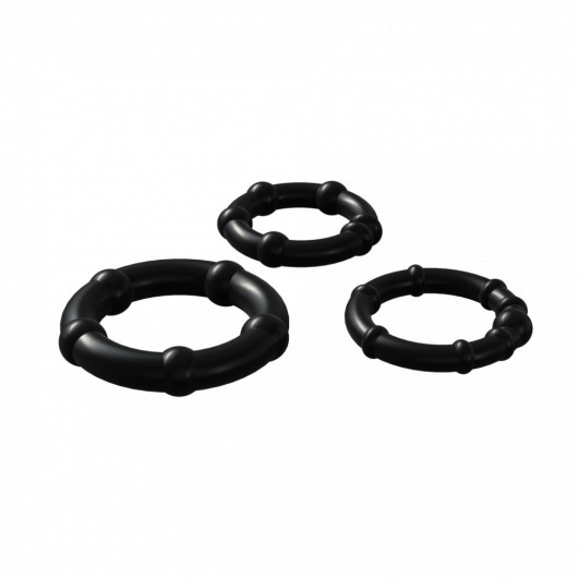Набор из 3 черных эрекционных колец Babooom Ring Set - Adrien Lastic - в Иваново купить с доставкой