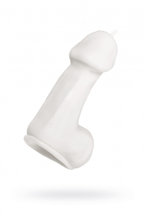 Белая свеча в форме пениса - 47 гр. - Pecado - купить с доставкой в Иваново