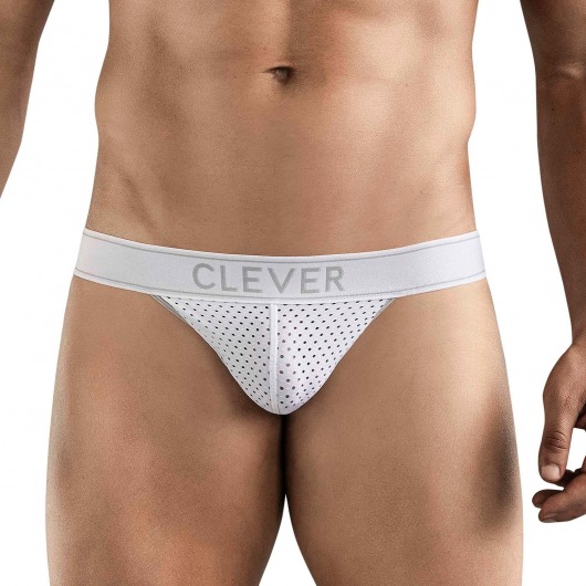Белые перфорированные трусы-джоки Clever Ambar Jockstrap - Clever Masculine Underwear купить с доставкой Белые перфорированные трусы-джоки Clever Ambar Jockstrap - Clever Masculine Underwear купить с доставкой