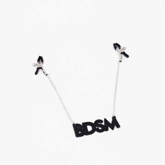 Зажимы на соски с кожаной подвеской BDSM - Crazy Handmade - купить с доставкой в Иваново