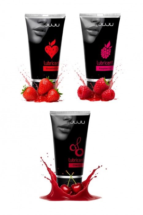 Набор из 3 съедобных лубрикантов JUJU (клубника, малина, вишня) - JuJu - купить с доставкой в Иваново Набор из 3 съедобных лубрикантов JUJU (клубника, малина, вишня) - JuJu - купить с доставкой в Иваново