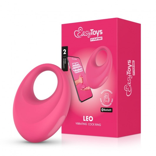 Розовое интерактивное эрекционное виброкольцо Leo - Easy toys - в Иваново купить с доставкой