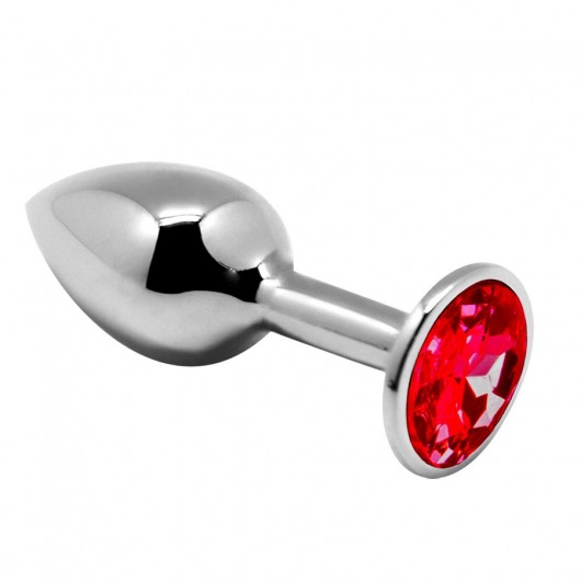 Серебристая анальная втулка Mini Metal Butt Plug Size M с красным кристаллом - Adrien Lastic в Иваново Серебристая анальная втулка Mini Metal Butt Plug Size M с красным кристаллом - Adrien Lastic