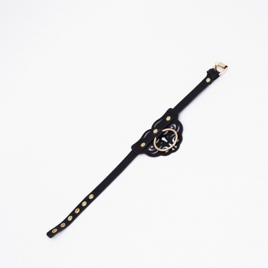 Черный чокер с клепками и золотистой фурнитурой - Crazy Handmade - купить с доставкой в Иваново