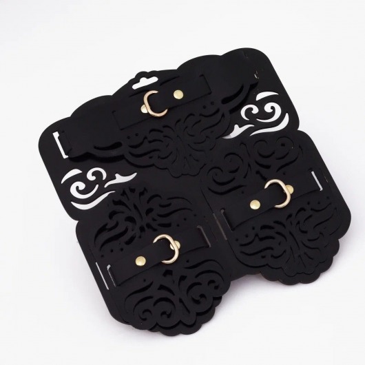 Фигурный набор для БДСМ-игр с узорами и золотистой фурнитурой - Crazy Handmade - купить с доставкой в Иваново