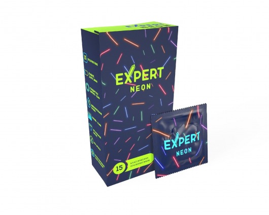 Светящиеся в темноте презервативы Expert Neon - 15 шт. - Expert - купить с доставкой в Иваново