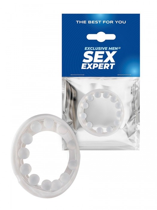 Эрекционное кольцо со стимулирующими шариками на поверхности - Sex Expert - в Иваново купить с доставкой