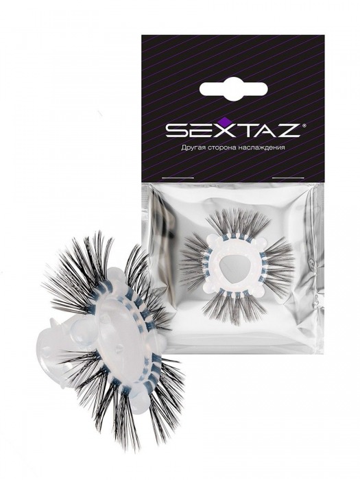 Эластичное эрекционное кольцо с черными «ресничками» - Sextaz - в Иваново купить с доставкой