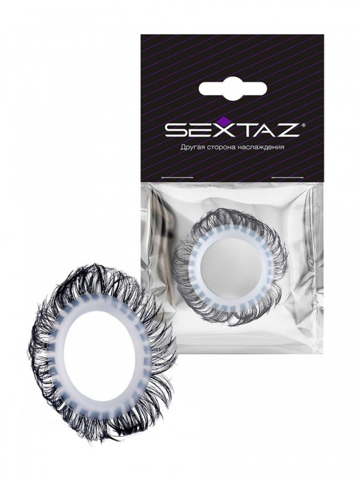 Эластичное эрекционное колечко с черными «ресничками» - Sextaz - в Иваново купить с доставкой
