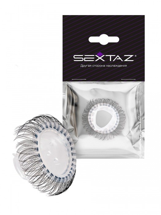 Эластичное эрекционное кольцо с длинными черными «ресничками» - Sextaz - в Иваново купить с доставкой