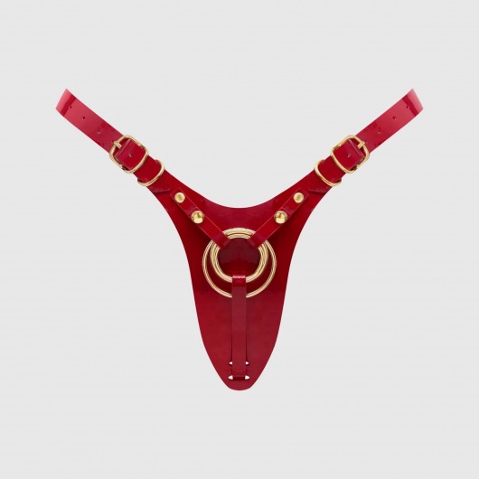 Красный пояс для фиксации насадок Strap-On-Me Leatherette Harness Fabulous - Strap-on-me - купить с доставкой в Иваново