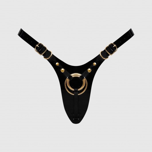 Черный пояс для фиксации насадок Strap-On-Me Leatherette Harness Fabulous - Strap-on-me - купить с доставкой в Иваново