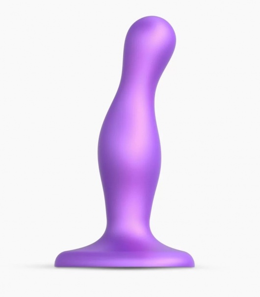 Фиолетовая насадка Strap-On-Me Dildo Plug Curvy size S - Strap-on-me - купить с доставкой в Иваново