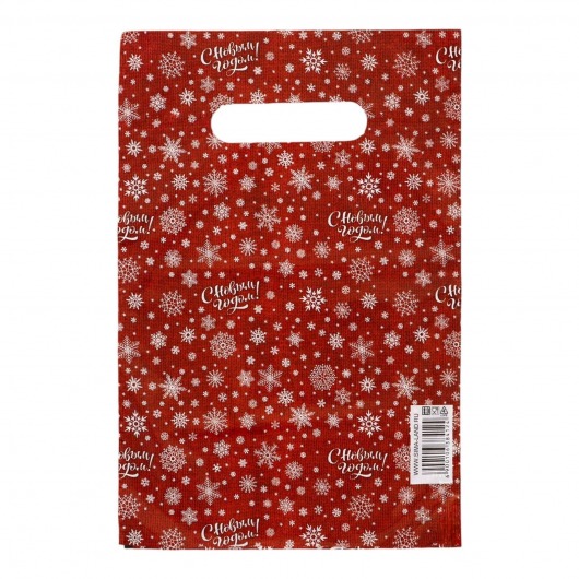 Красный подарочный новогодний пакет с вырубной ручкой (20х30 см) - Сима-Ленд - купить с доставкой в Иваново