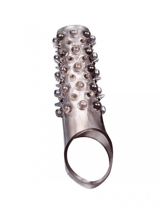 Дымчатая насадка на пенис с шипами и выпуклостями - 12 см. - Sex Expert - в Иваново купить с доставкой