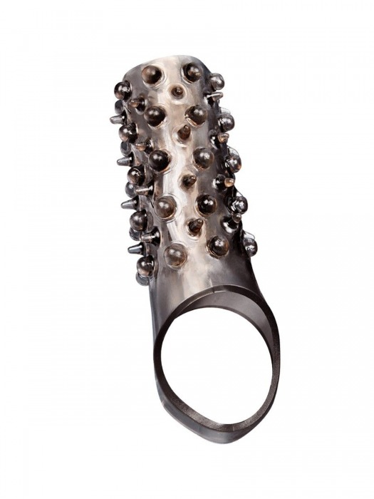 Дымчатая насадка на пенис с шипами и выпуклостями - 12,5 см. - Sex Expert - в Иваново купить с доставкой